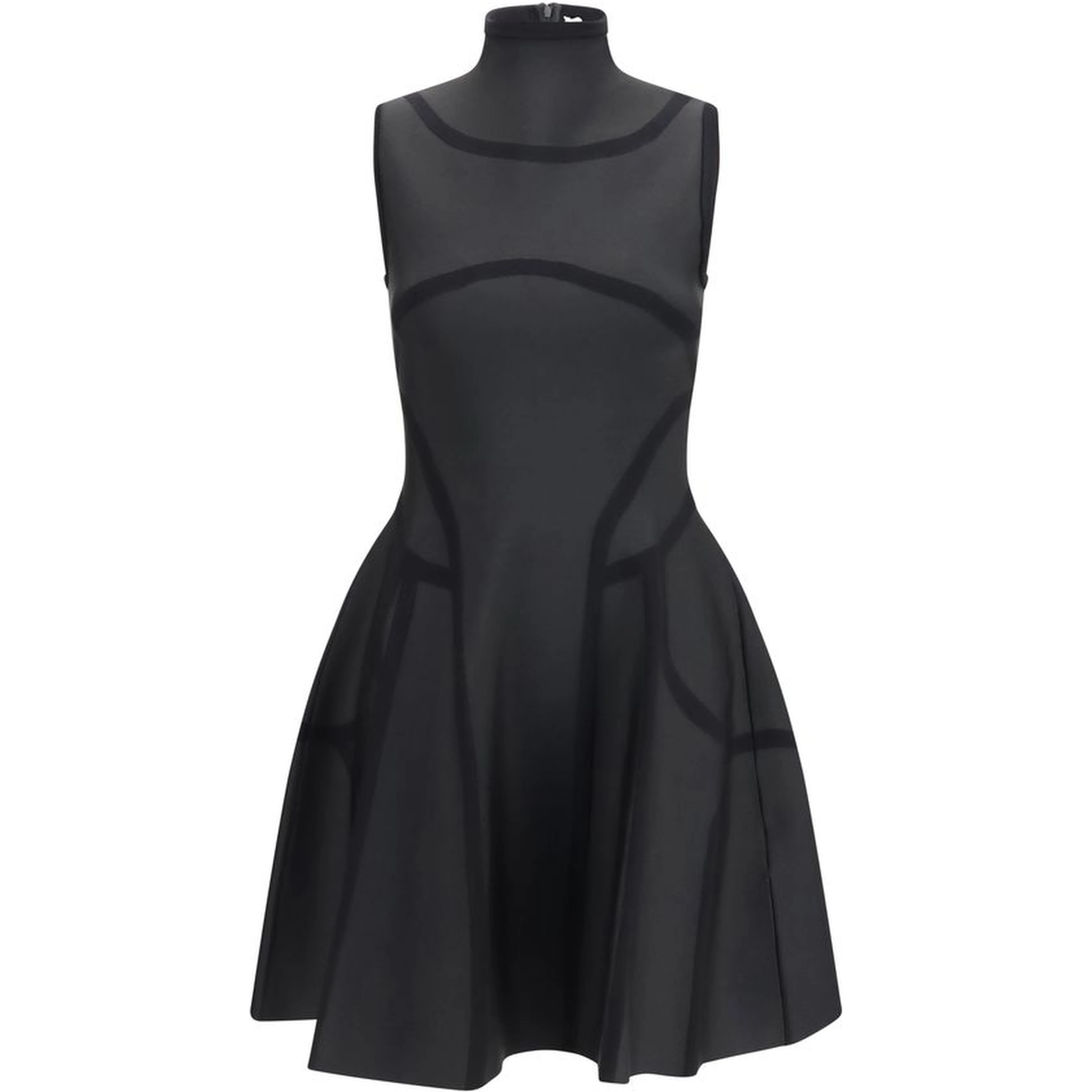 Black Polyester Cocktail Dress