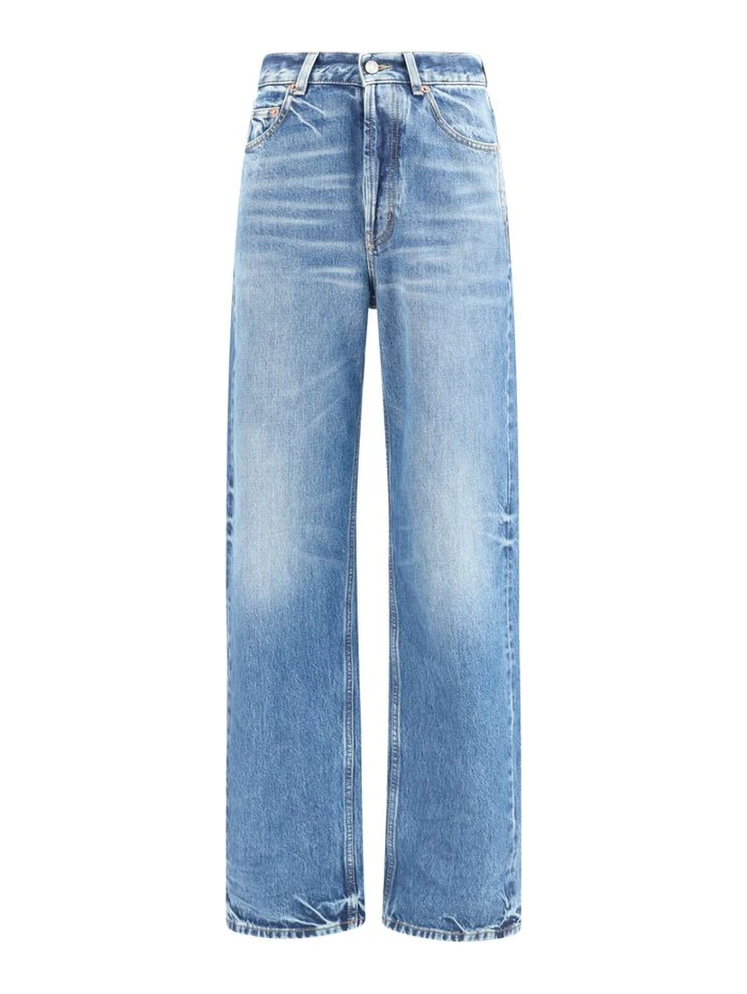 Blue Cotton Relaxed Fit Jeans