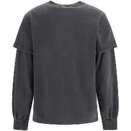 Gray Cotton Long Sleeve T-Shirt