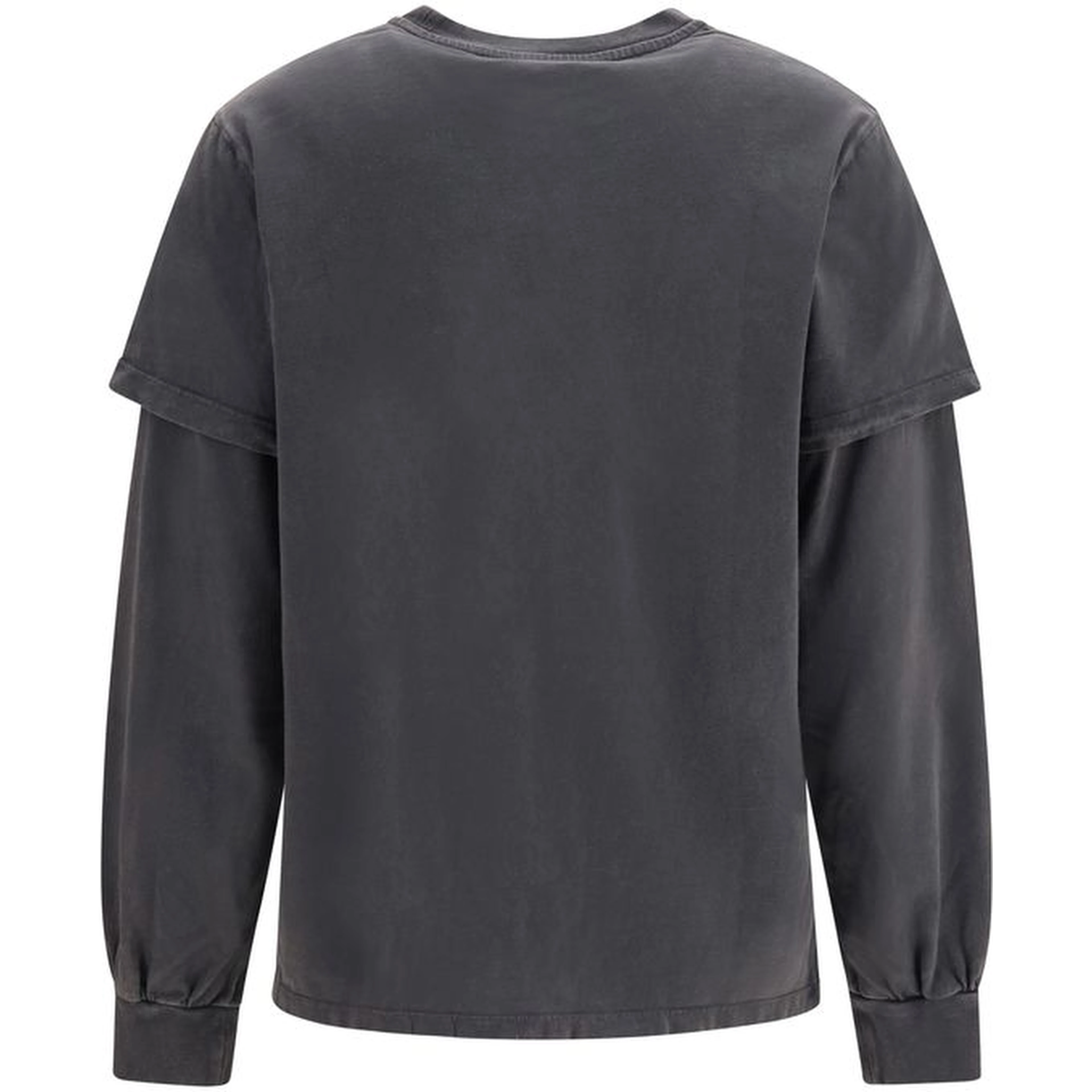 Gray Cotton Long Sleeve T-Shirt