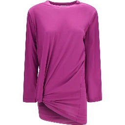Purple Cotton Long Sleeve T-Shirt