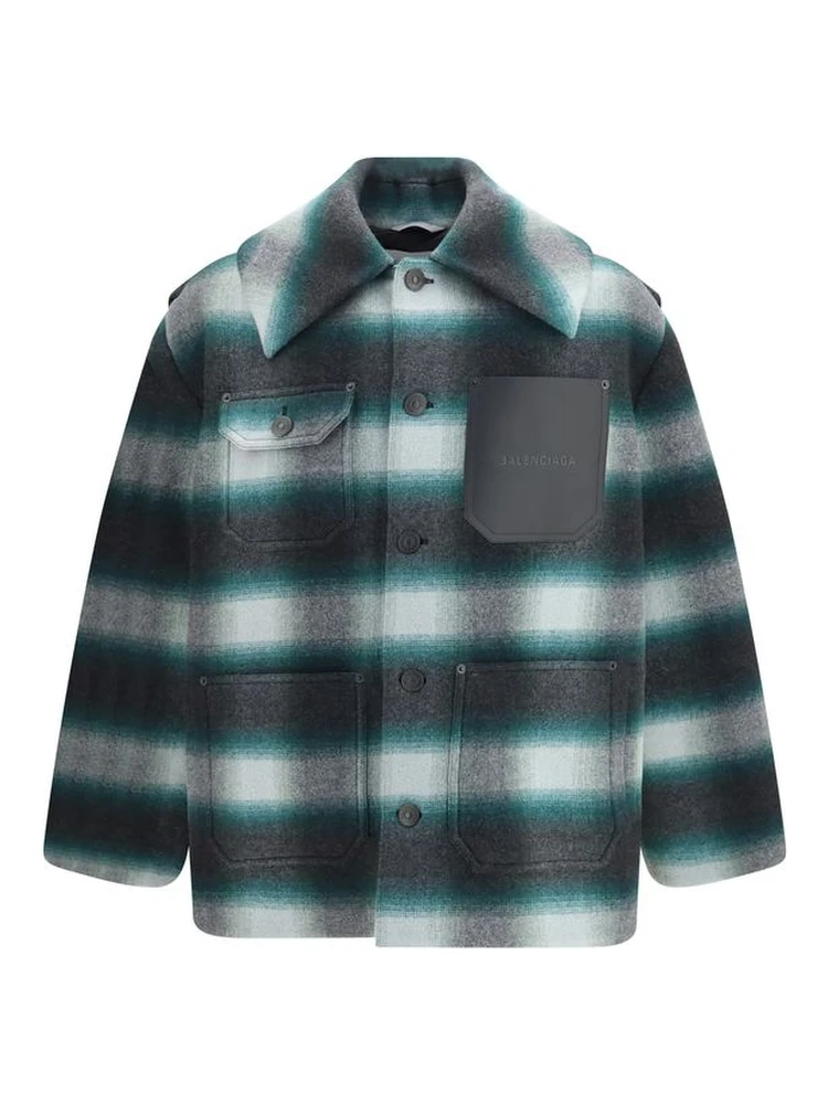 Bicolor Wool Oves Aries Full-Length Jacket