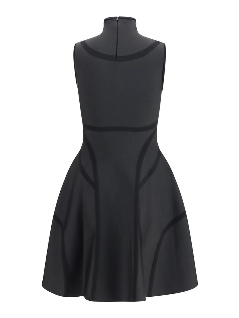 Black Polyester Cocktail Dress