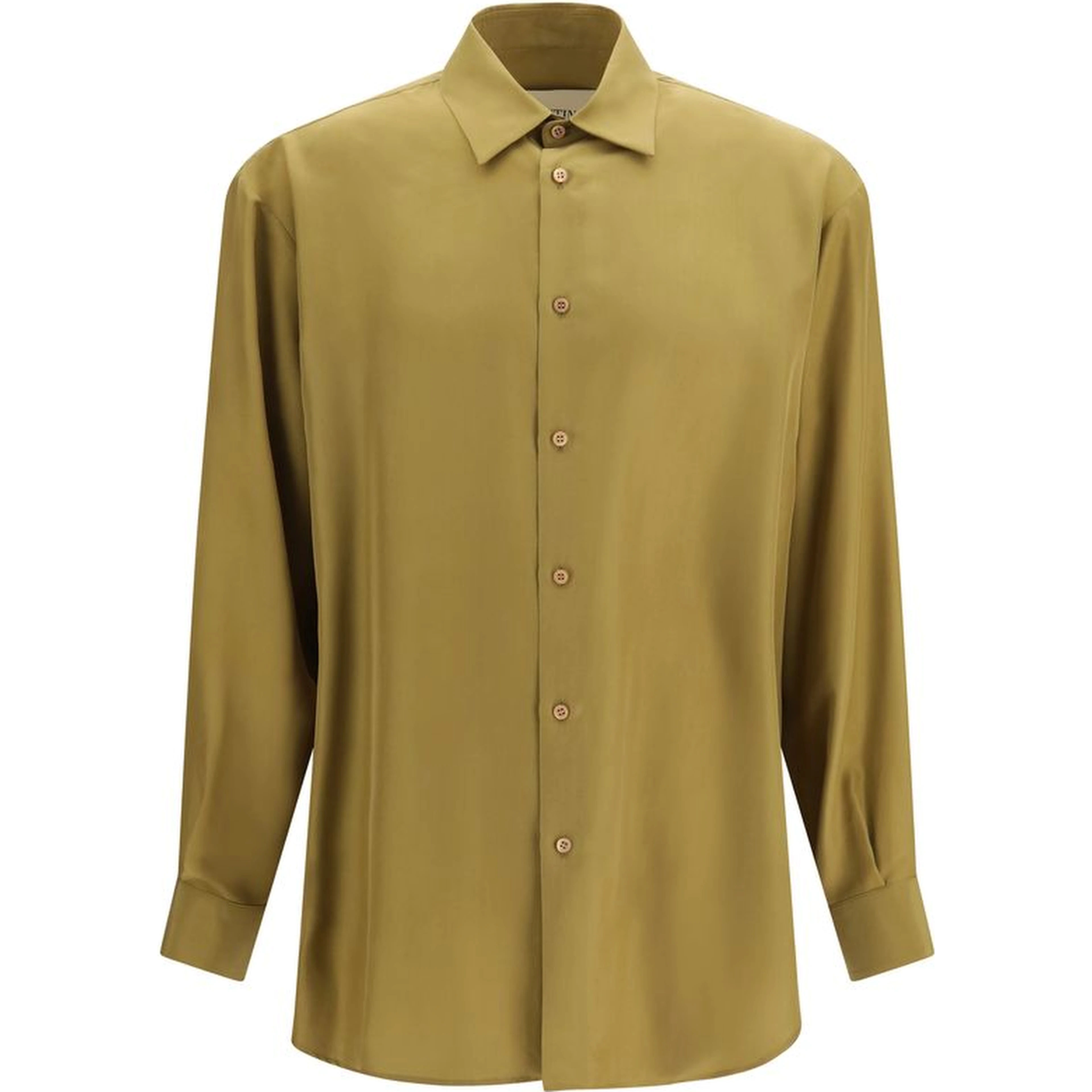Beige Silk Dress Shirt