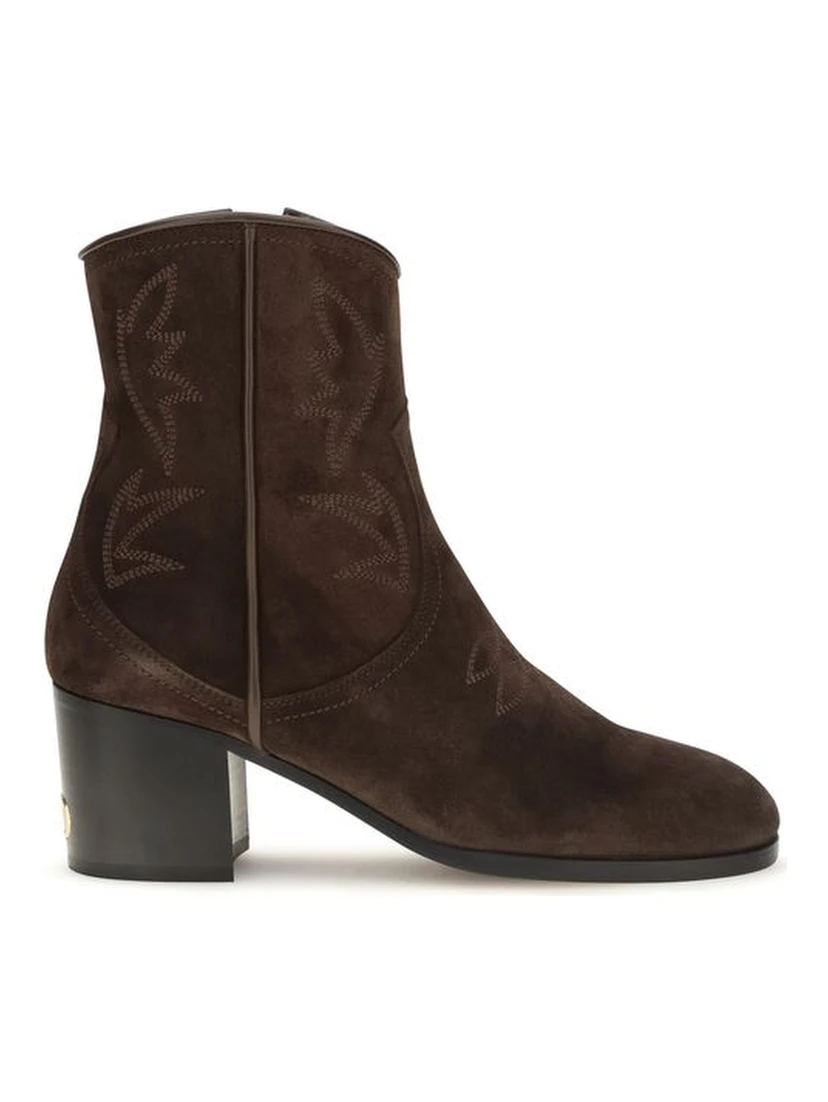 Brown Suede Leather Ankle Boots