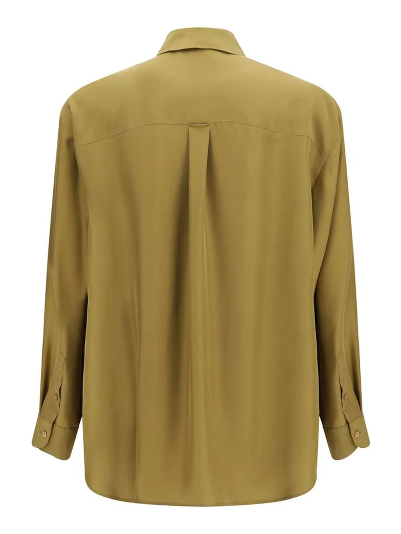 Beige Silk Dress Shirt