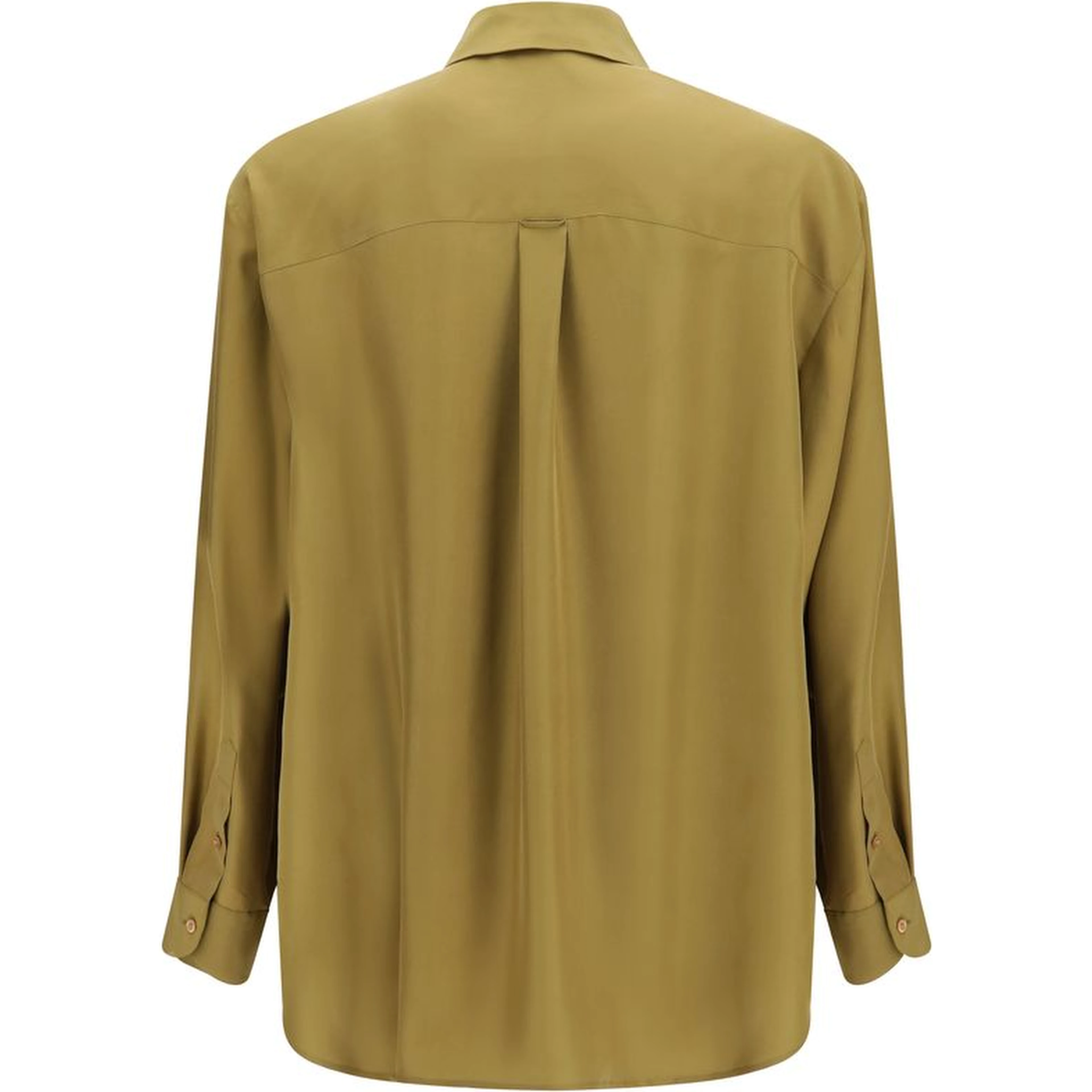 Beige Silk Dress Shirt