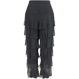 Black Silk Casual Pants