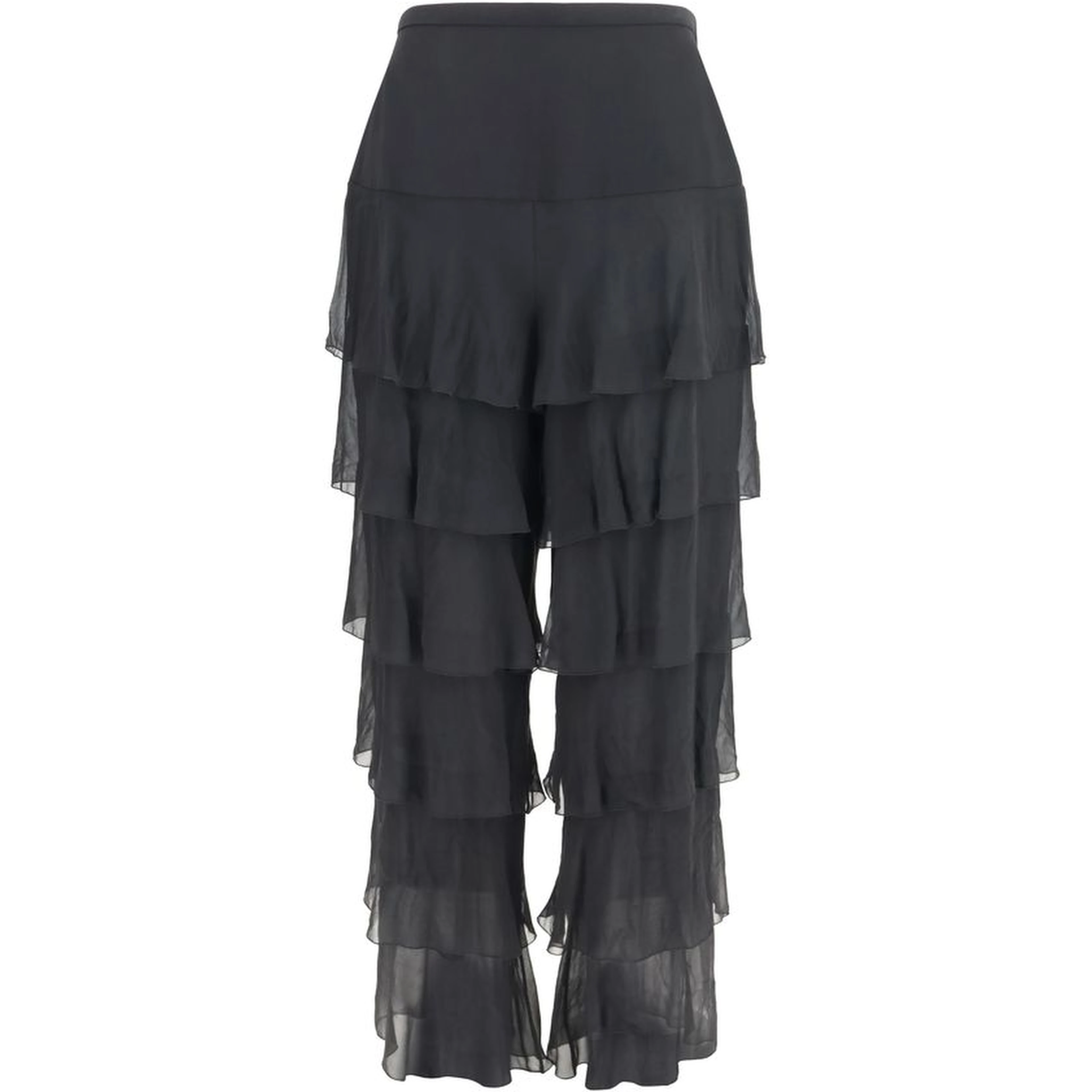 Black Silk Casual Pants
