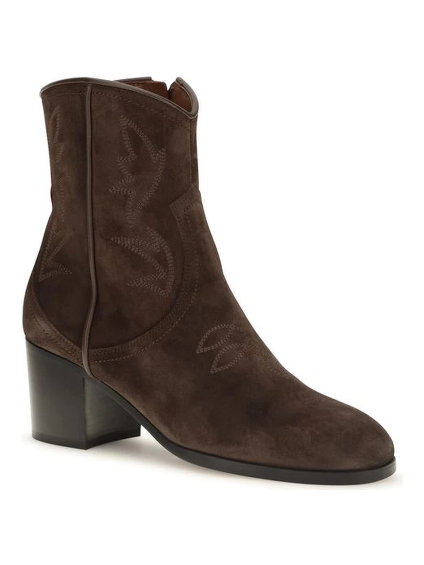 Brown Suede Leather Ankle Boots