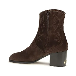 Brown Suede Leather Ankle Boots