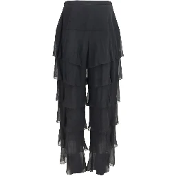 Black Silk Casual Pants