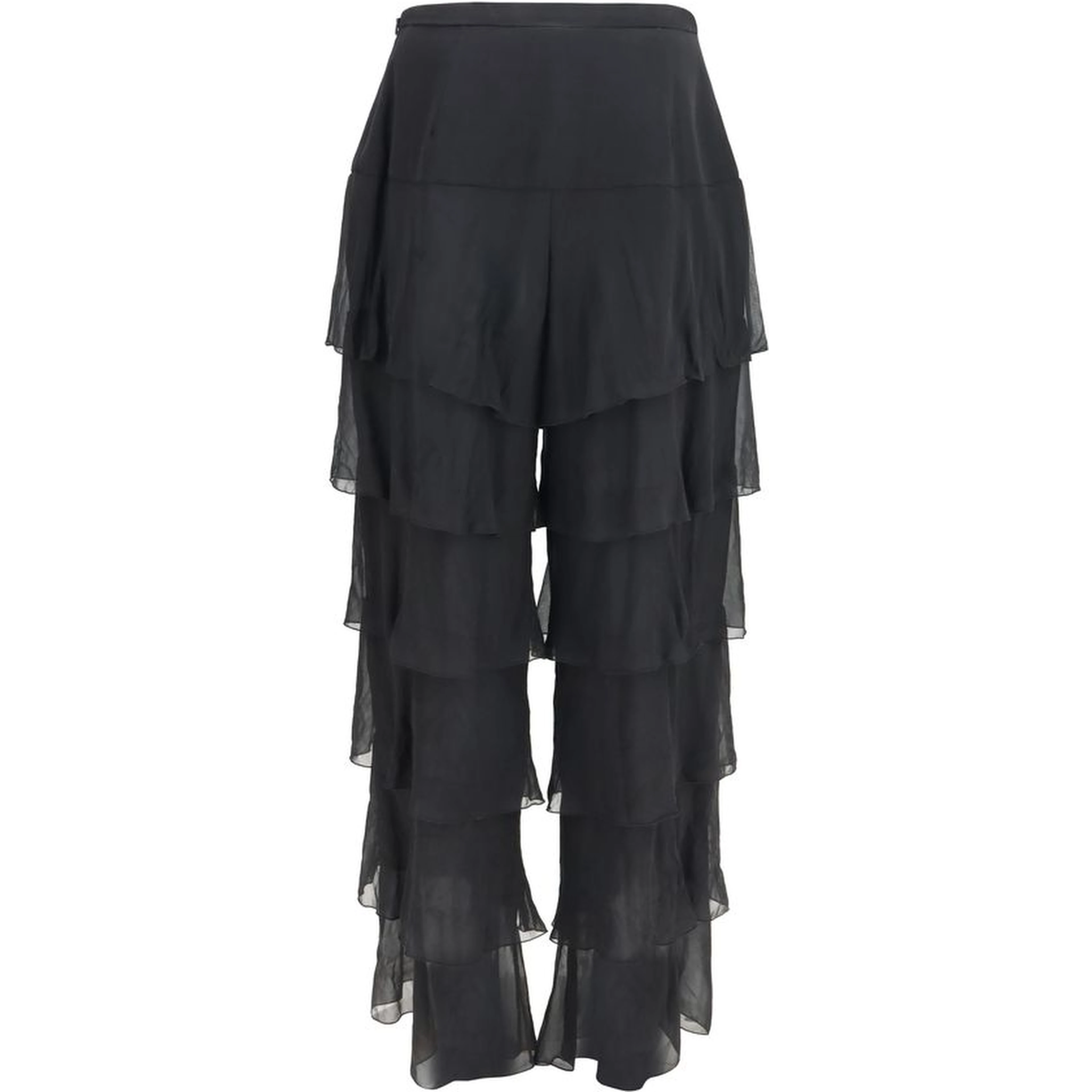 Black Silk Casual Pants