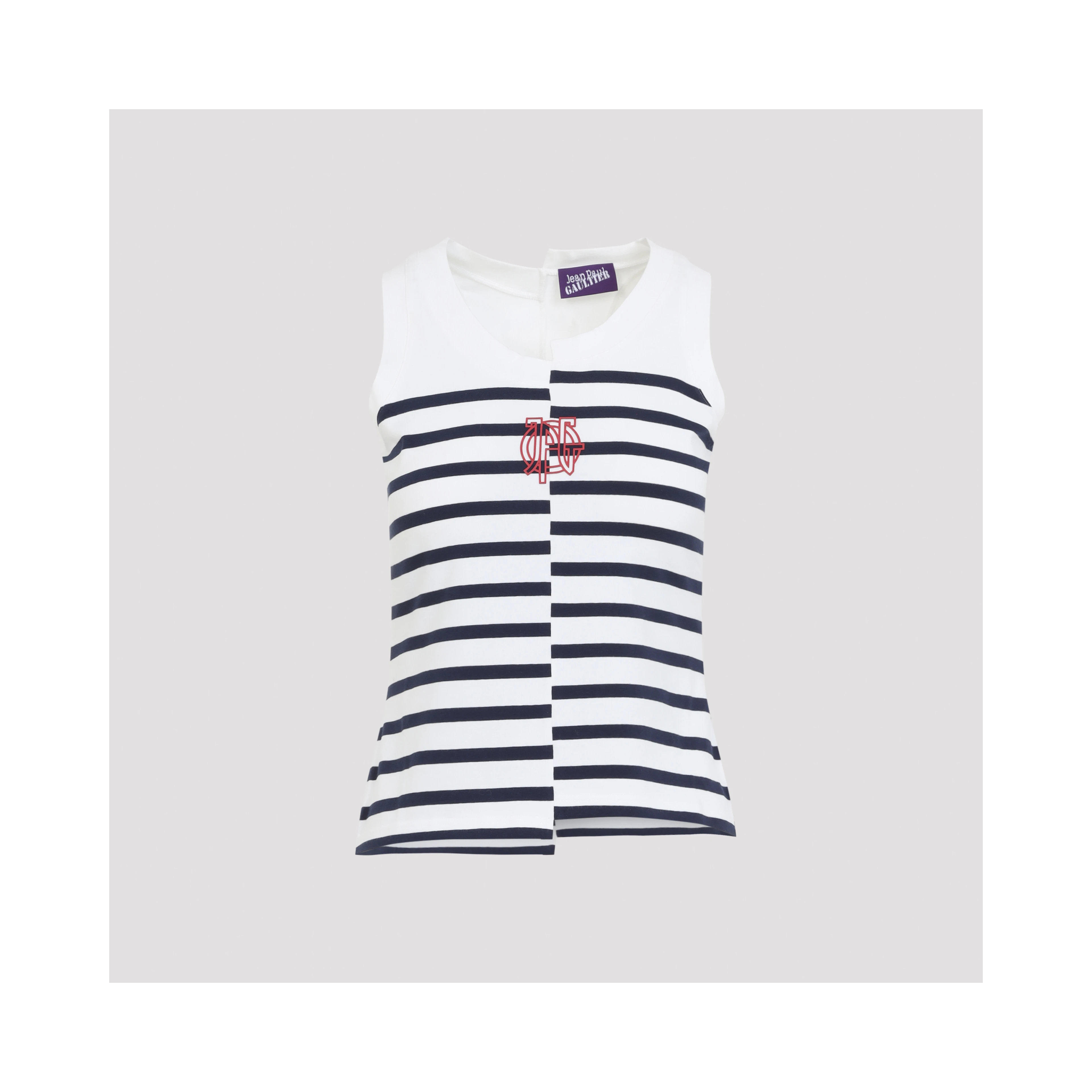 Jean Paul Gaultier Stretch Cotton Asymetric Tank Top