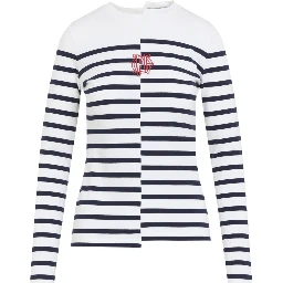 Jean Paul Gaultier Stretch Cotton Asymetric Long Sleves Top