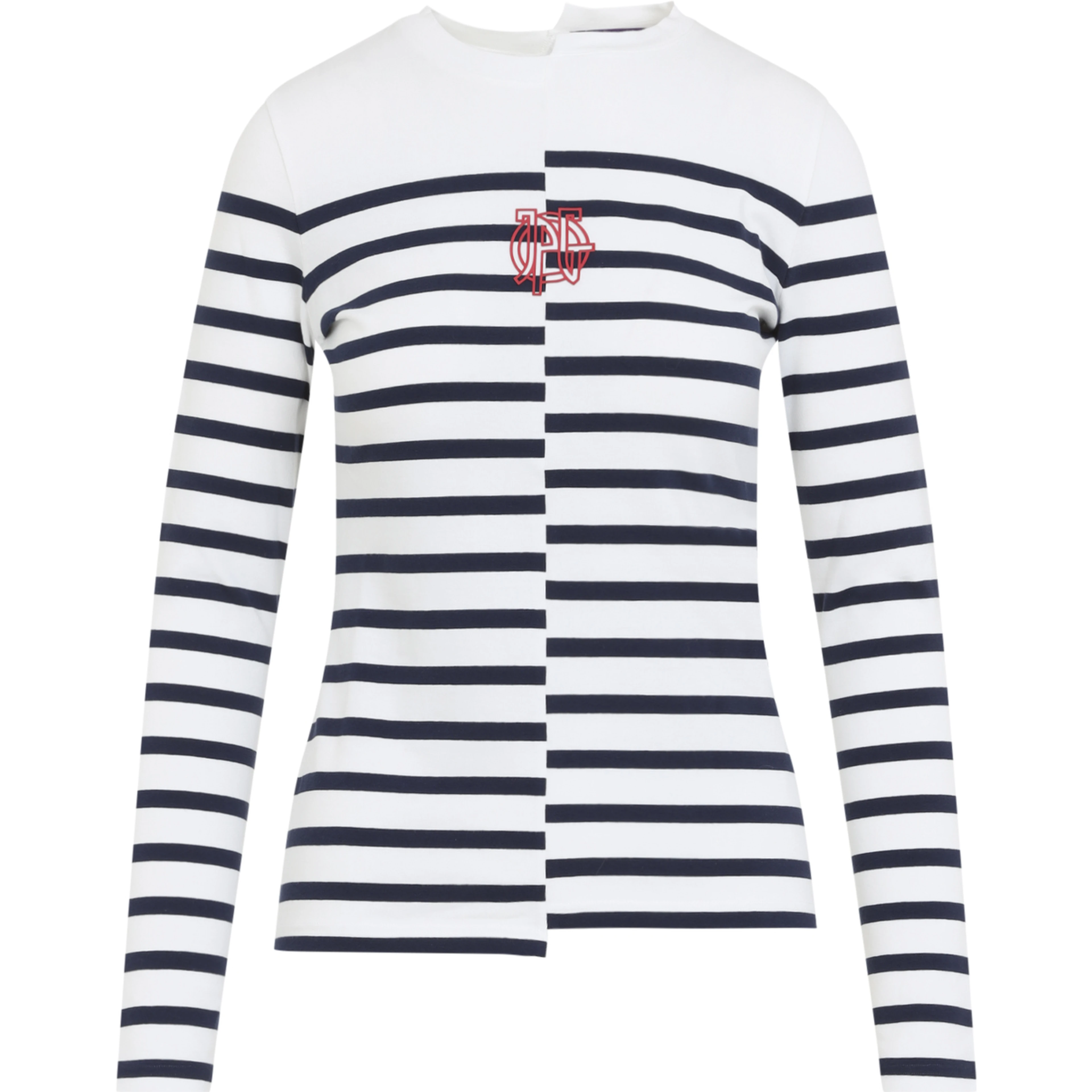 Jean Paul Gaultier Stretch Cotton Asymetric Long Sleves Top