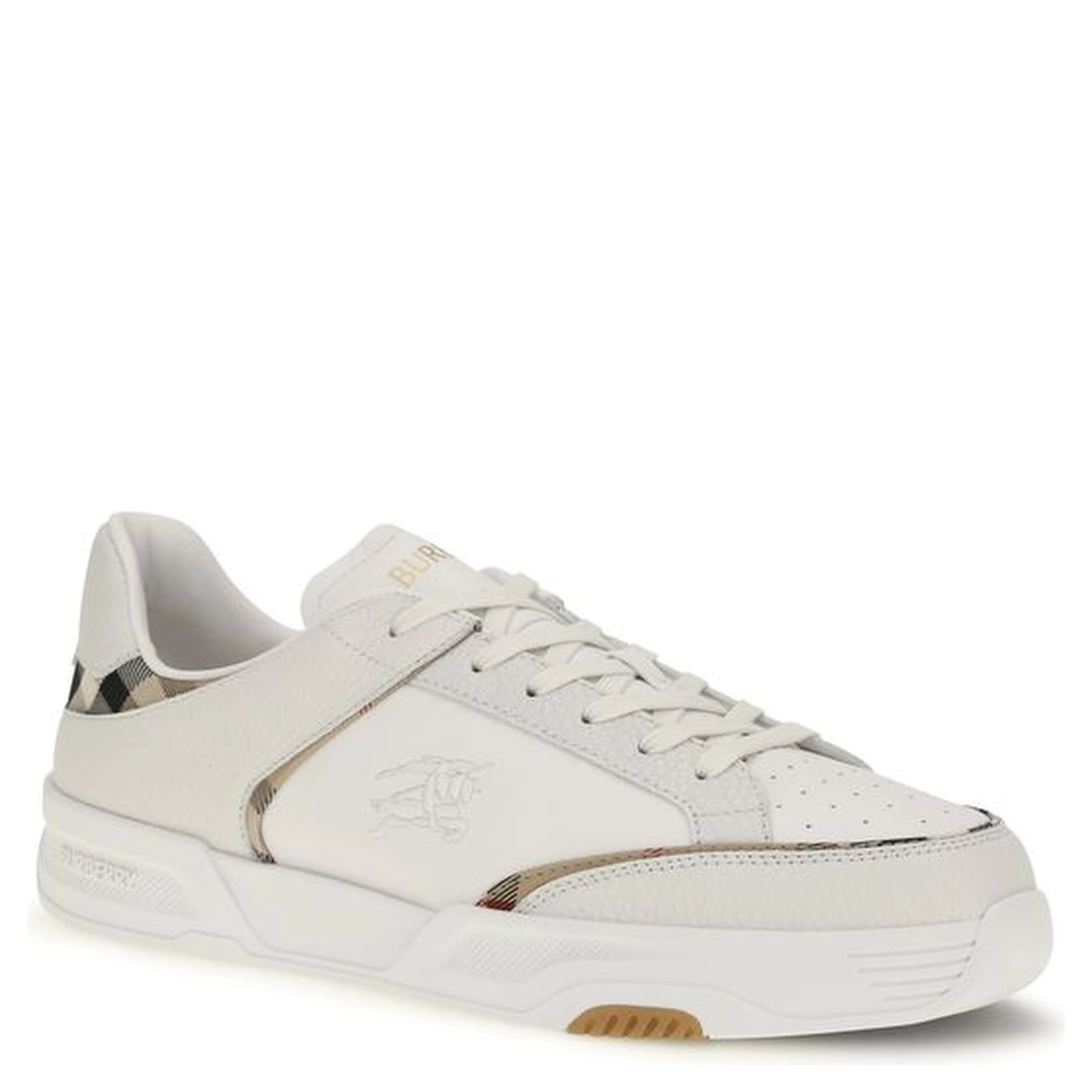 White Calf Leather Bos Taurus Low Top Sneakers