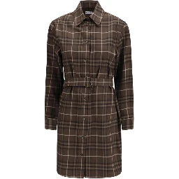Brown Cotton Casual Dress