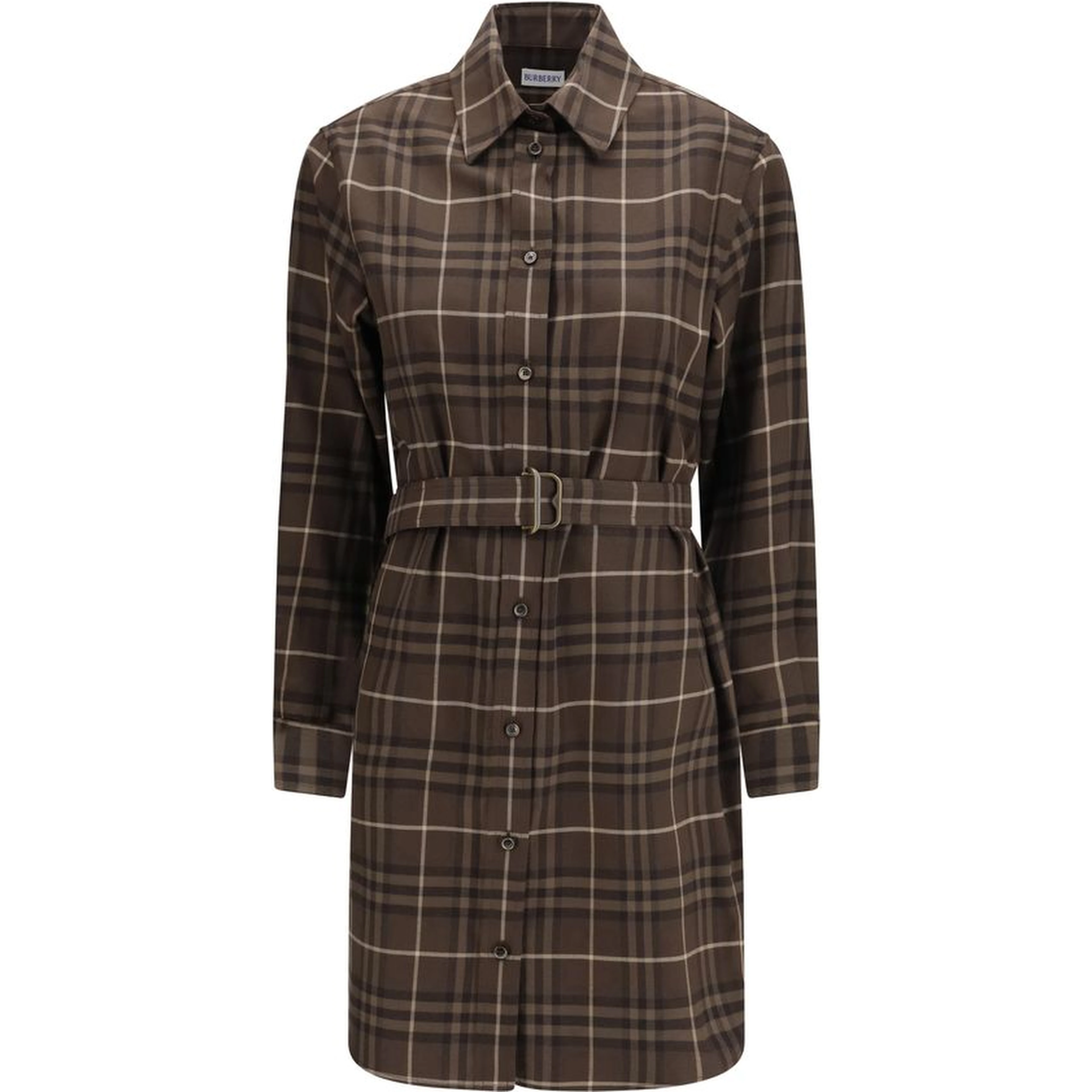 Brown Cotton Casual Dress