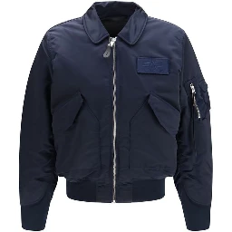Blue Nylon Bomber