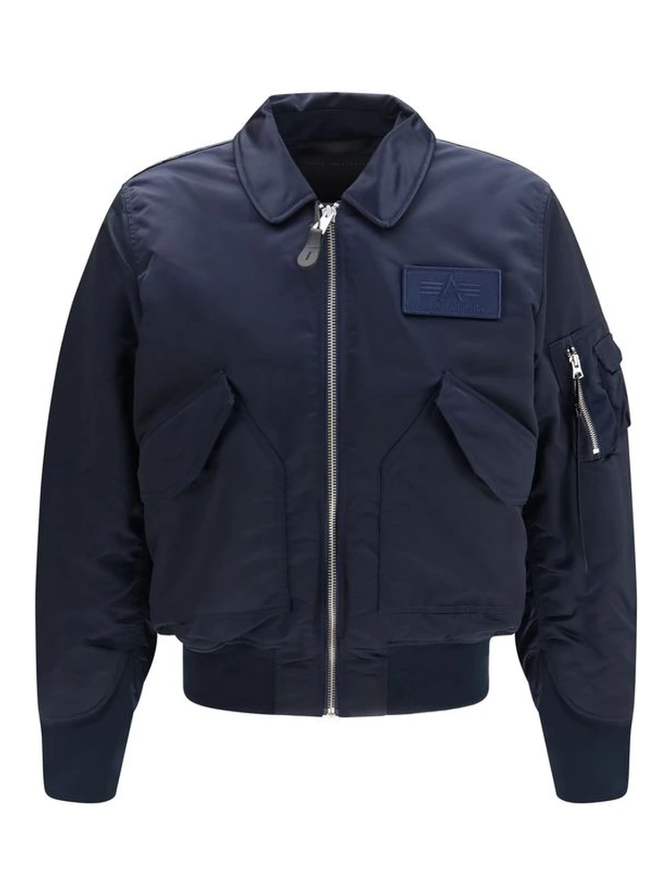 Blue Nylon Bomber