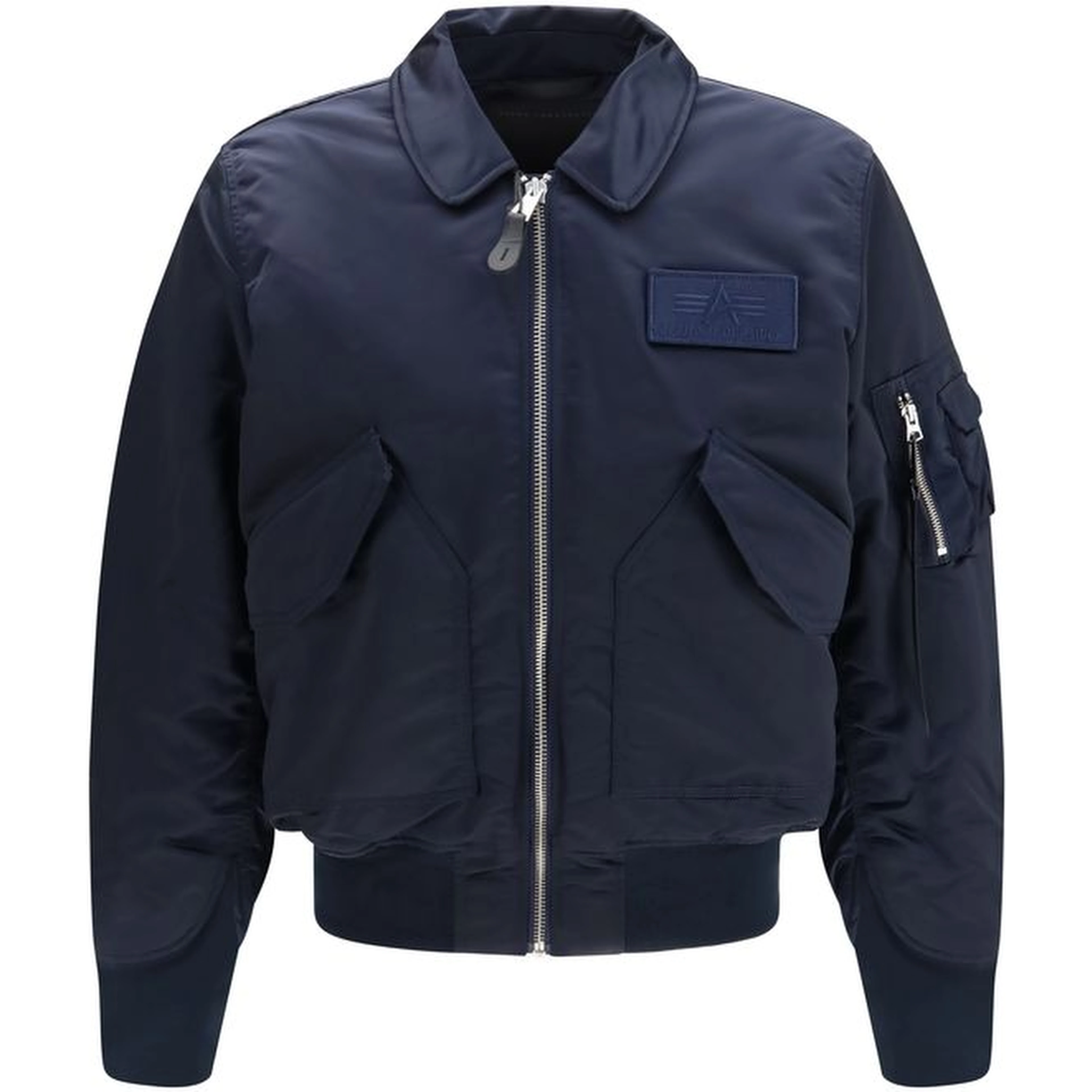 Blue Nylon Bomber