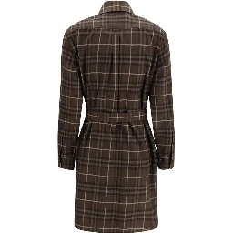 Brown Cotton Casual Dress