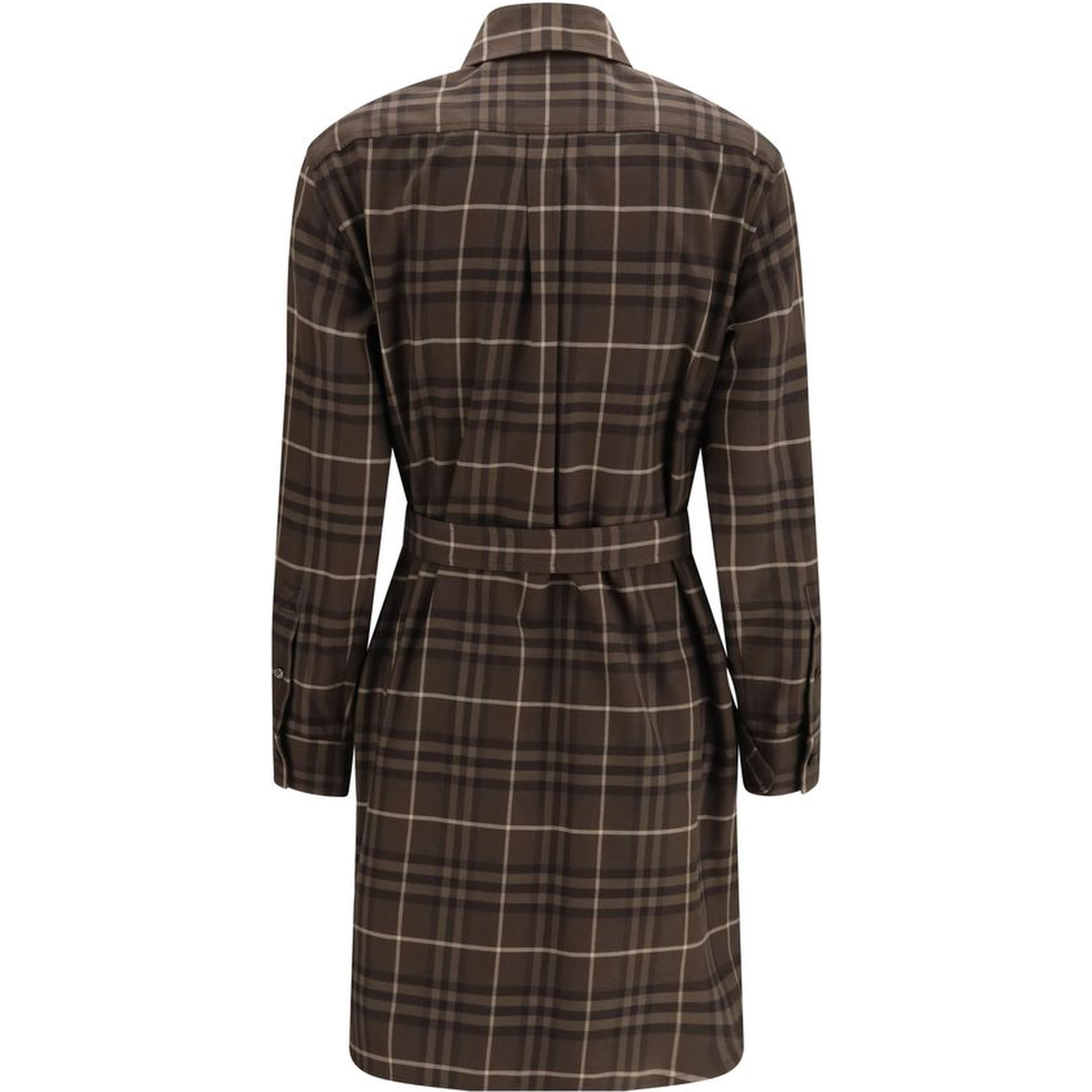 Brown Cotton Casual Dress
