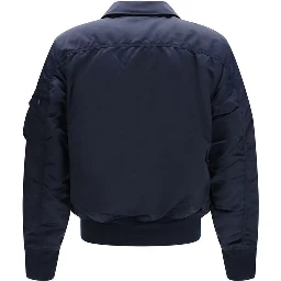 Blue Nylon Bomber