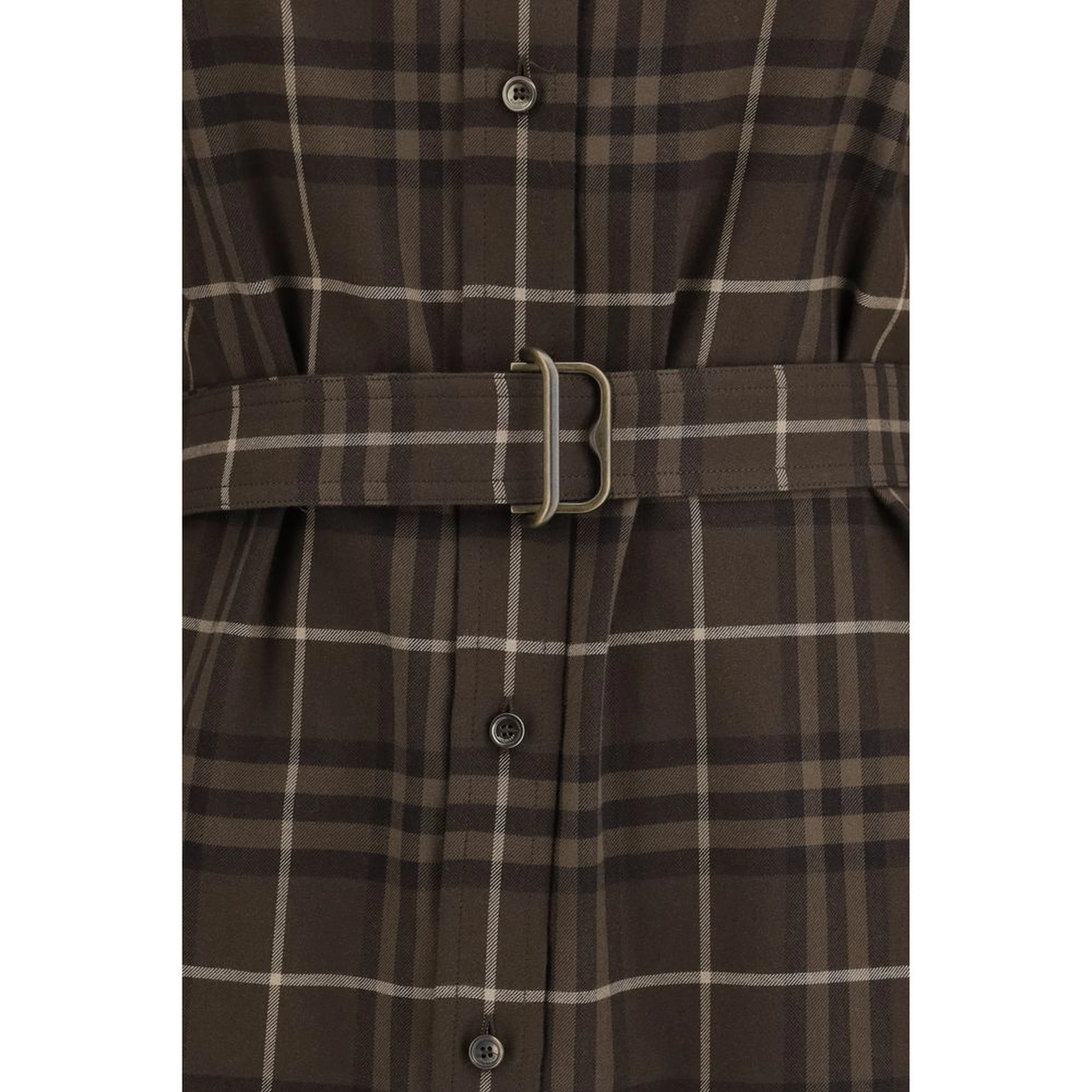 Brown Cotton Casual Dress