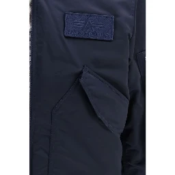 Blue Nylon Bomber
