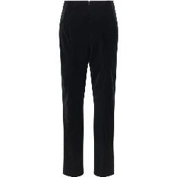 Black Cotton Casual Pants
