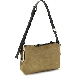 Beige Suede Leather Shoulder Bag