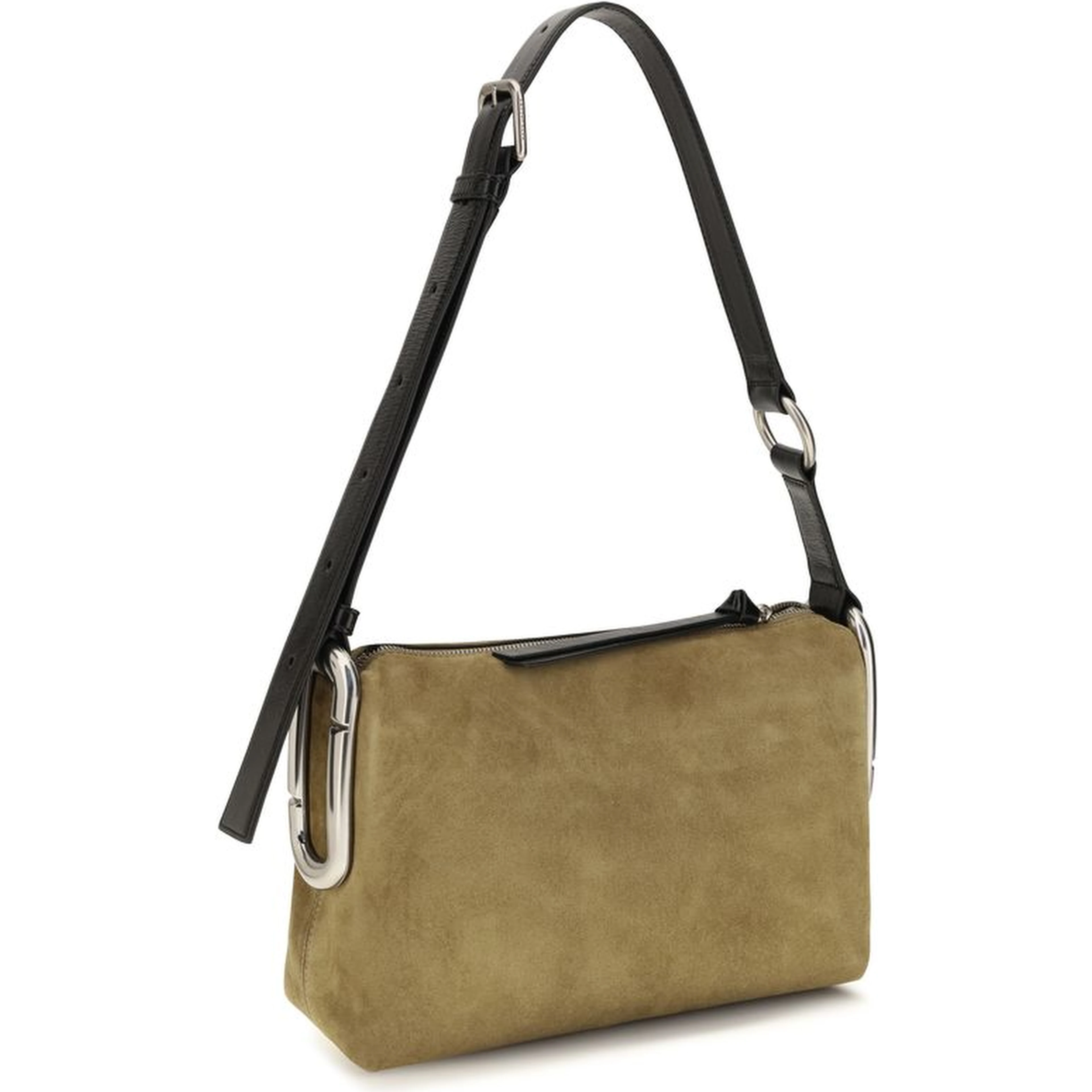 Beige Suede Leather Shoulder Bag