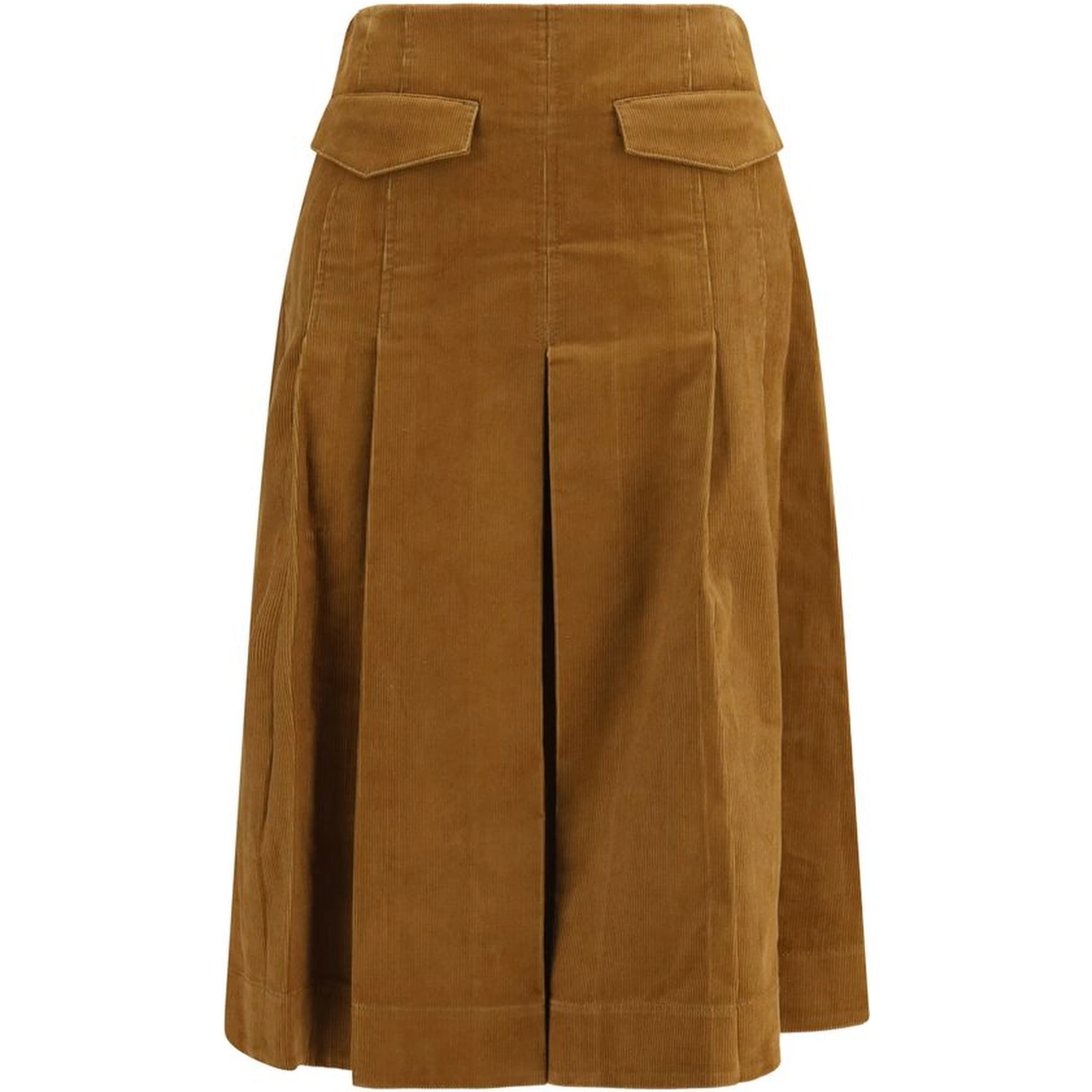 Brown Cotton Long Skirt