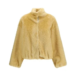 Gold Modacrylic Bomber
