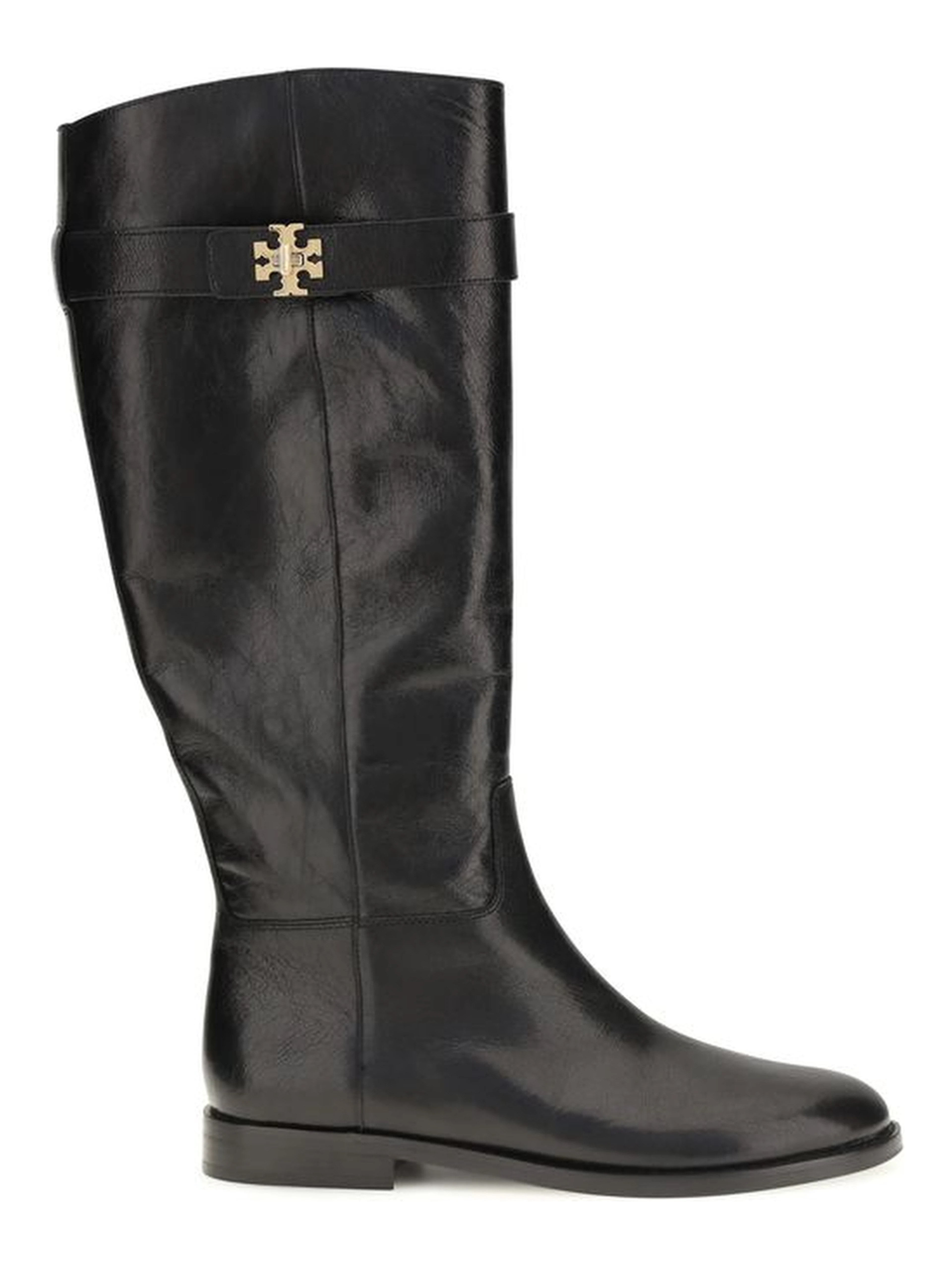 Black Calf Leather Bos Taurus Lace-Up Boots