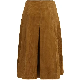 Brown Cotton Long Skirt