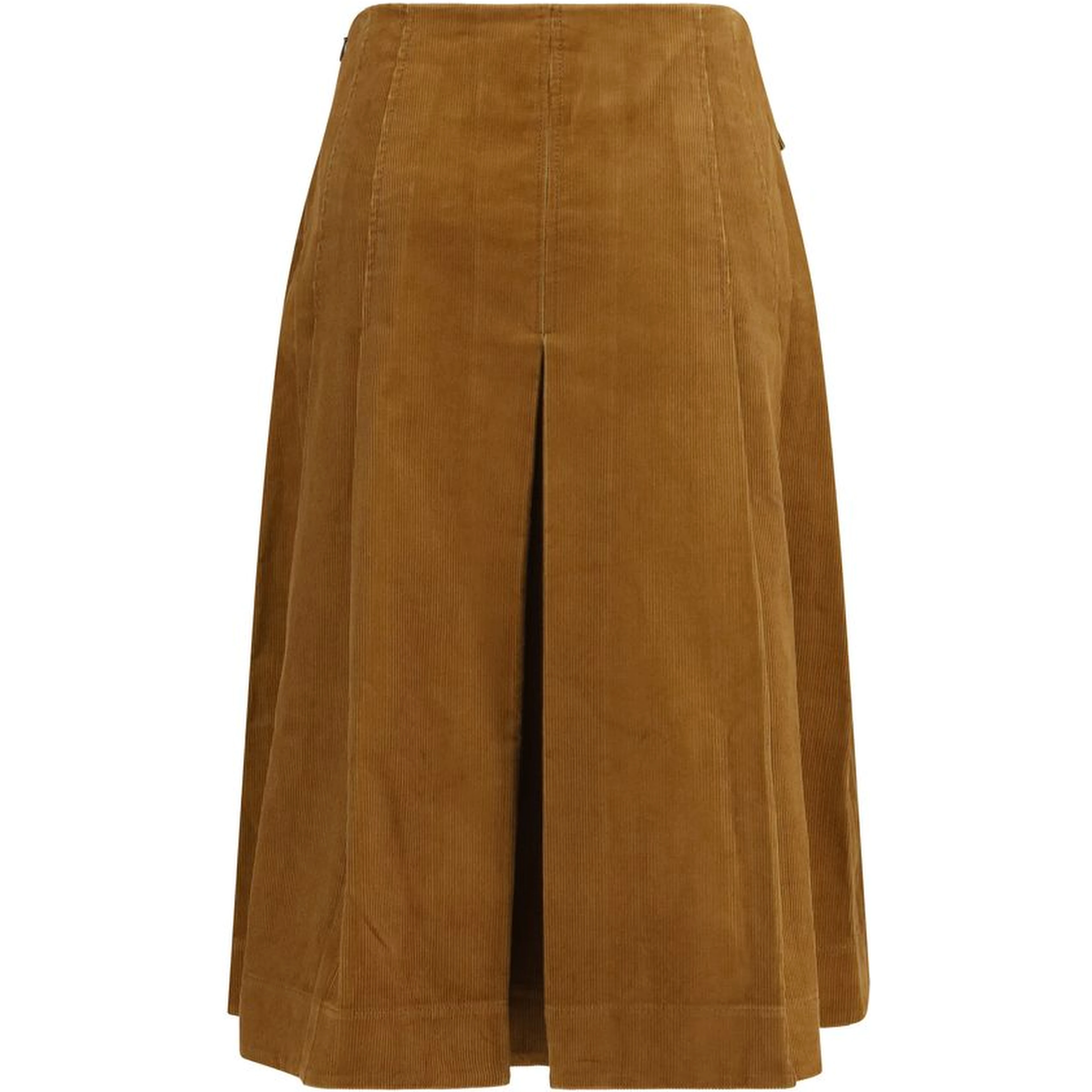Brown Cotton Long Skirt