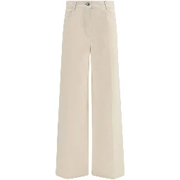 White Cotton Casual Pants