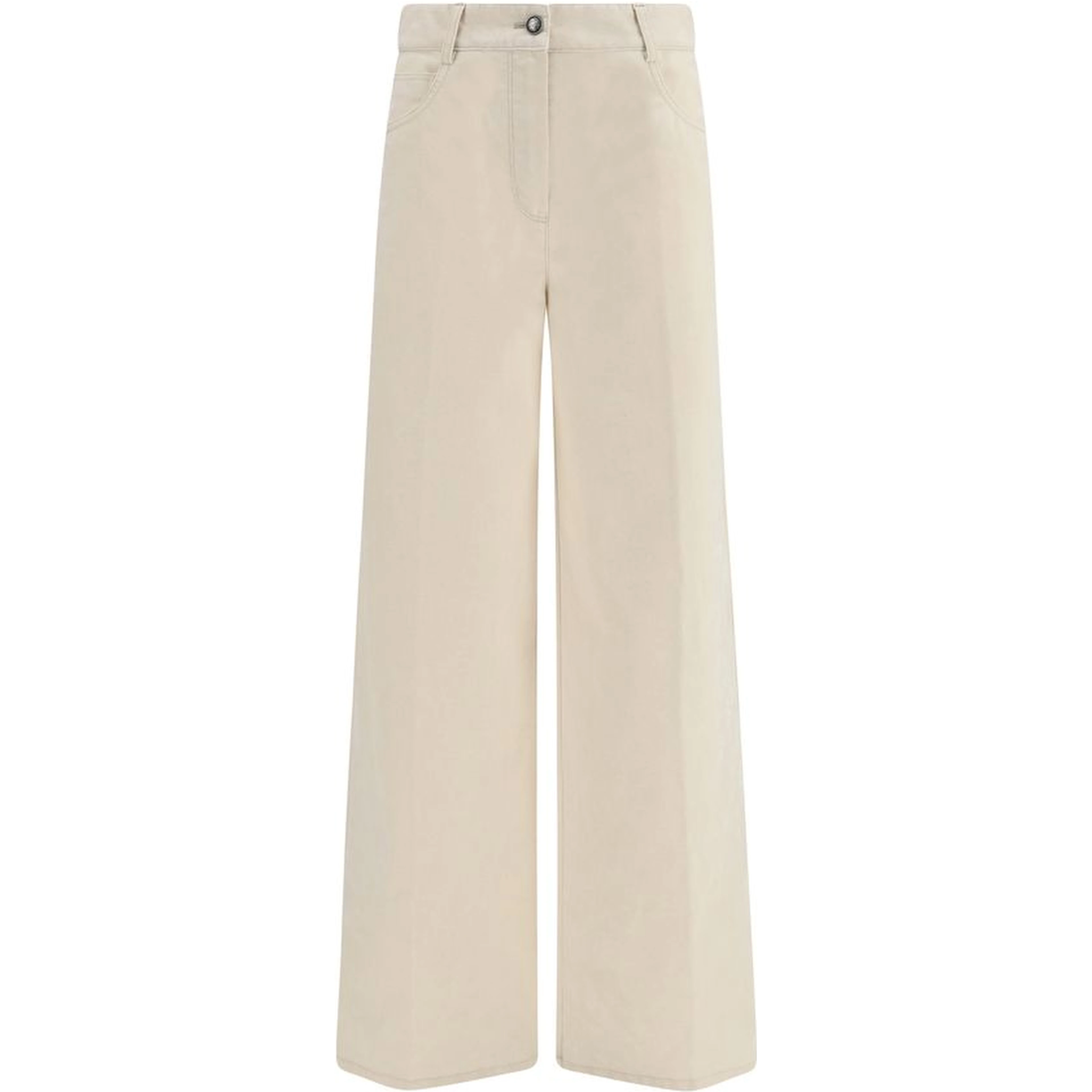 White Cotton Casual Pants