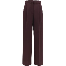 Purple Polyester Casual Pants