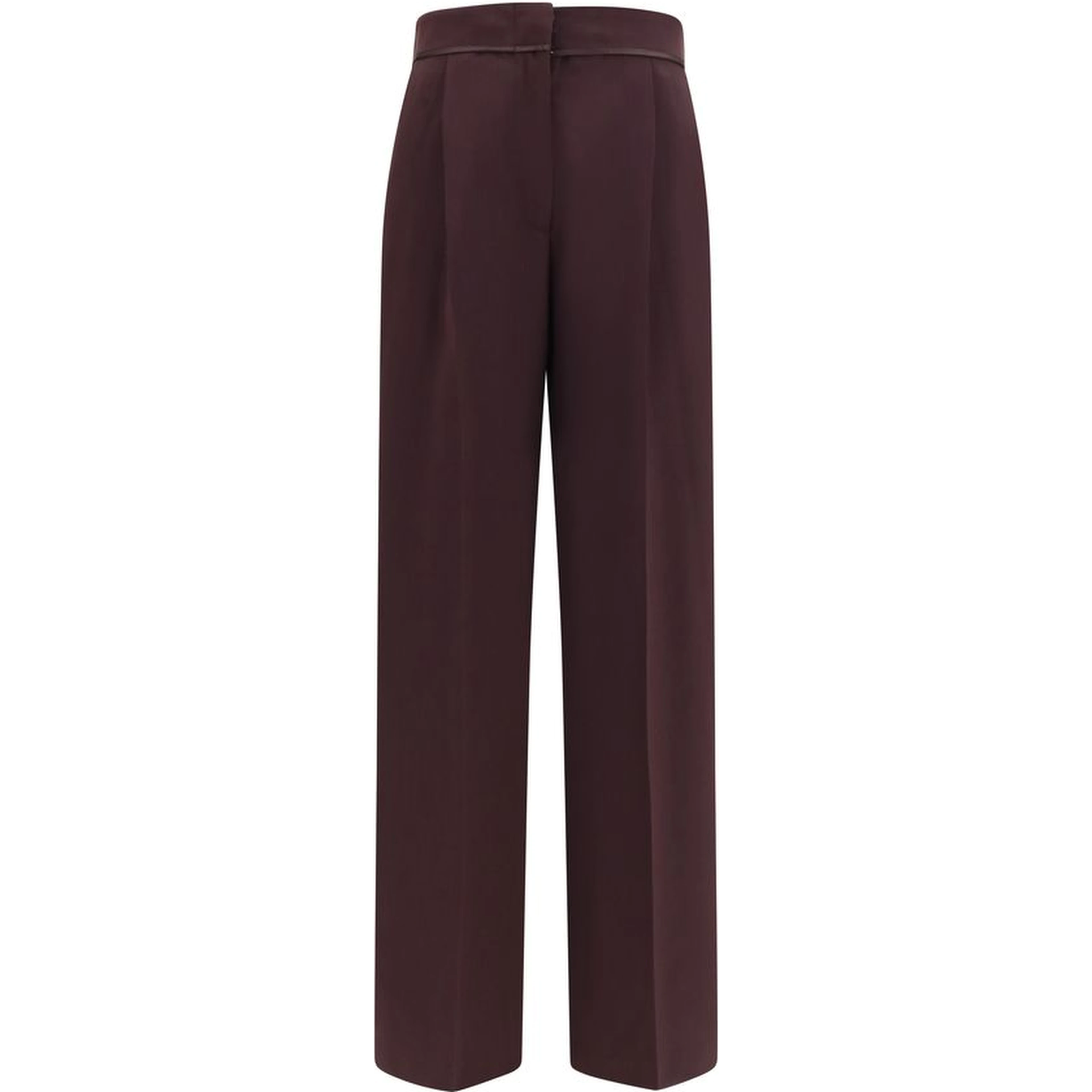 Purple Polyester Casual Pants