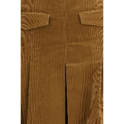 Brown Cotton Long Skirt