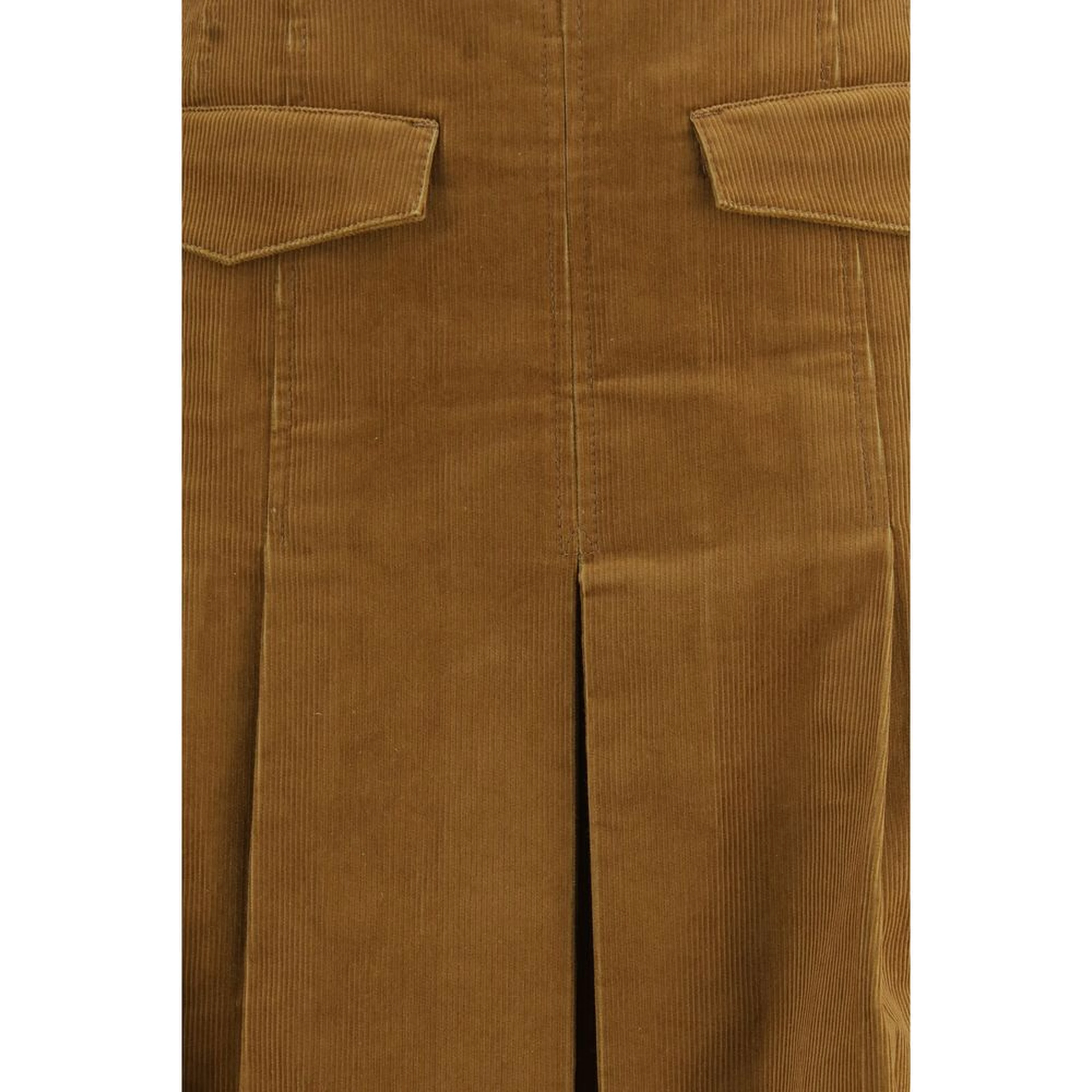 Brown Cotton Long Skirt
