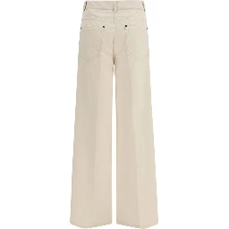 White Cotton Casual Pants