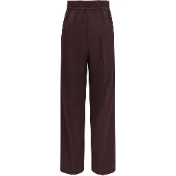 Purple Polyester Casual Pants