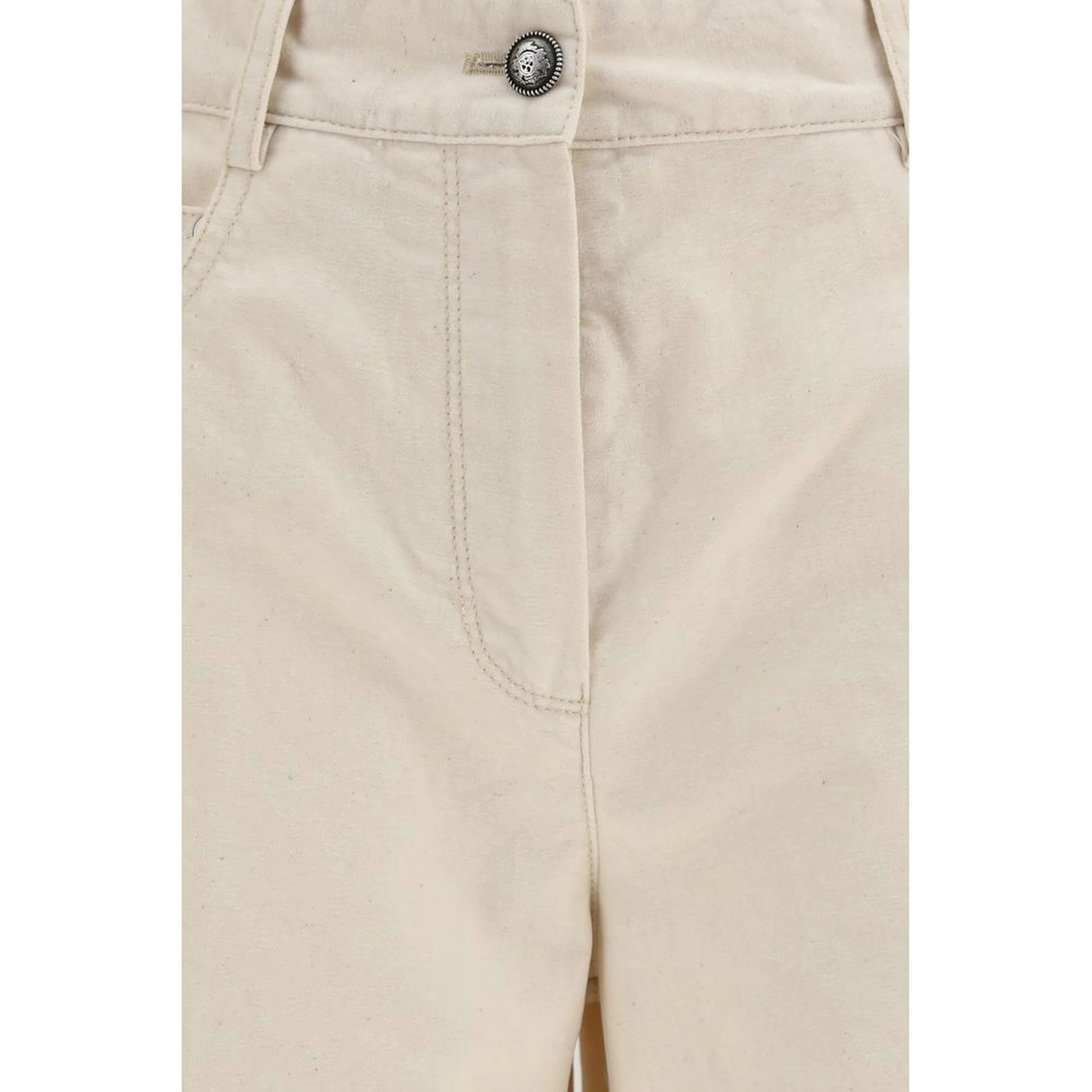 White Cotton Casual Pants