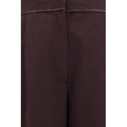 Purple Polyester Casual Pants