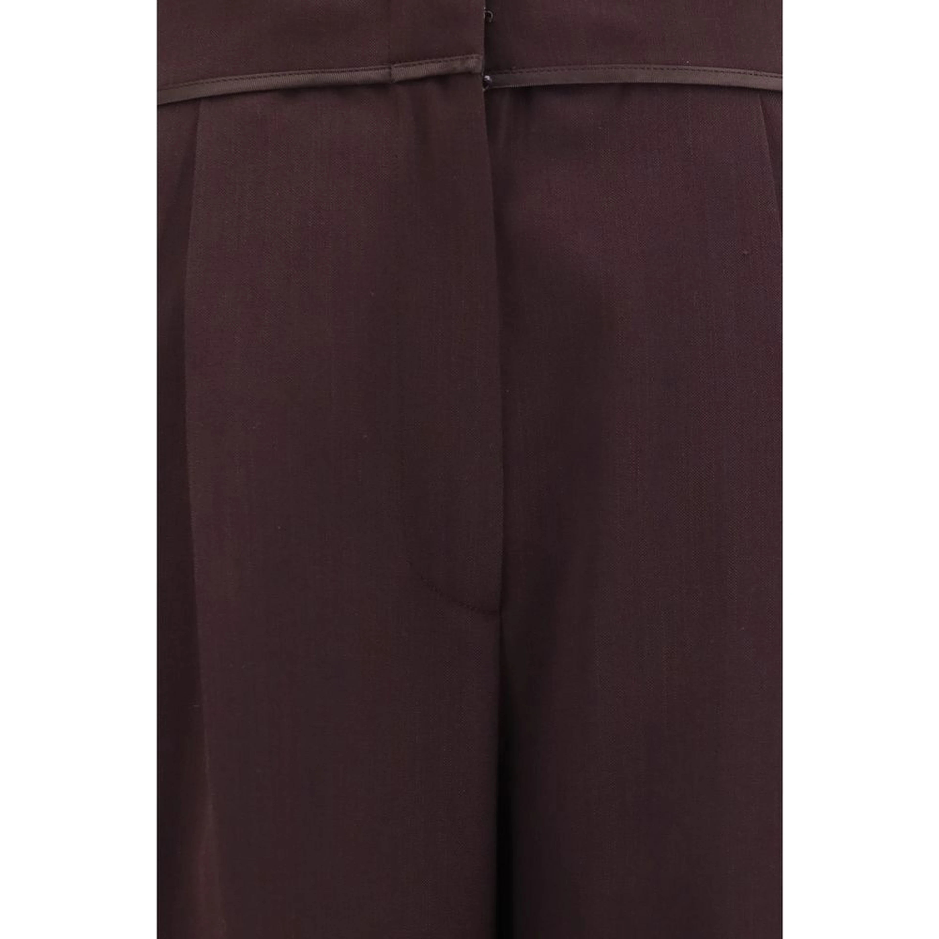 Purple Polyester Casual Pants